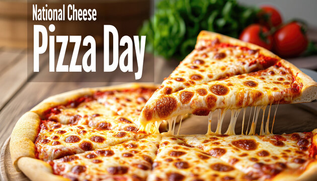 National Cheese Pizza Day Celebration with Delicious Slices and Fresh Ingredients.