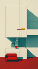 An illustration on the theme of architecture and construction of buildings and structures. Interior and exterior. Drawings and sketches