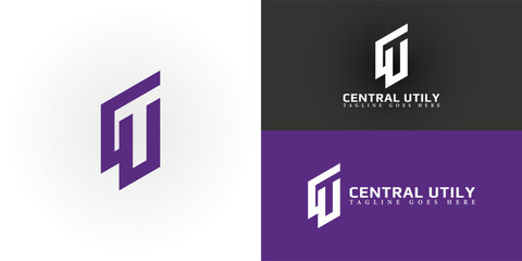 Abstract initial letters NF or FN logo in purple color isolated on multiple background colors. The logo is suitable for real estate and property company logo vector design illustration inspiration tem
