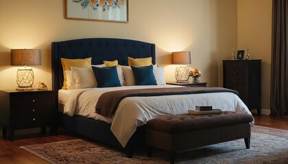 3d render of luxury hotel room