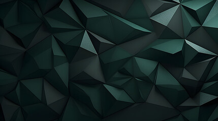 Fototapeta premium 3d low poly dark green wall background