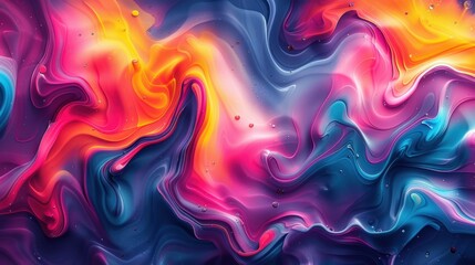 Obraz premium A vivid abstract design featuring swirling neon colors, creating a vibrant and energetic visual effect ideal for creative and modern themes.