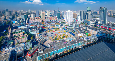 Urban environment of Tianyi Square, Ningbo, Zhejiang Province, China