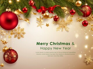 Merry Christmas And nappy new year Banner photo
