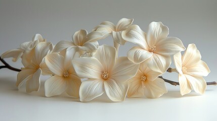 Obraz premium Delicate White Flowers on a Branch