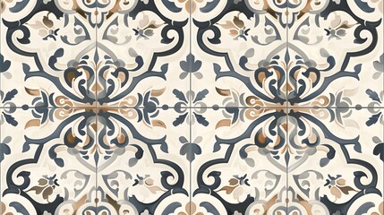 A tile pattern with a blue and white design