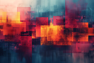 Naklejka premium abstract vibrant art background with squares