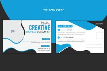 modern post card design template.
