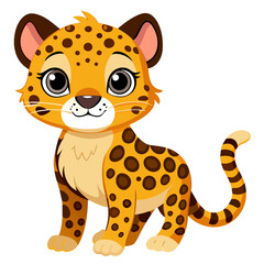 Leopard vector illustration, cute animal vector illustration, Leopard illustration vector, cute Leopard cartoon illustration