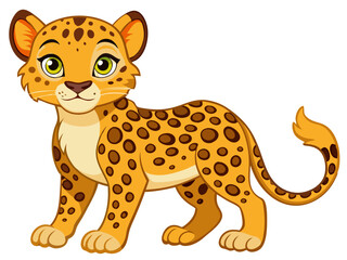 Leopard vector illustration, cute animal vector illustration, Leopard illustration vector, cute Leopard cartoon illustration