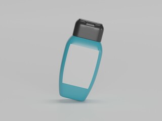 Shampoo bottle 3d illustration isolated on white background 