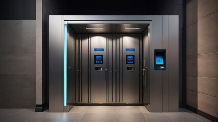 State-of-the-art bank vaults equipped with biometric security features, safeguarding valuables with cutting-edge technology and impenetrable steel constructions, Generative AI