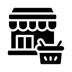 shopping market glyph icon