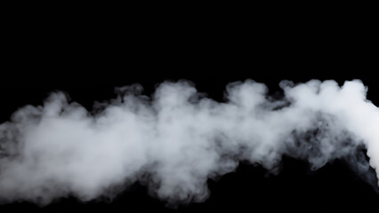 Realistic white cloud or smoke. White fog or smoke after fire on black background