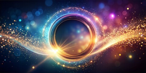 Fototapeta premium Rainbow Circular Frame with Vibrant Light Effects Clean Modern Gradient Headers, Design Elements for Website header backgrounds