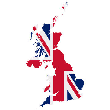 United Kingdom map flag vector illustration