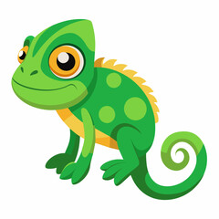 Fototapeta premium green chameleon cartoon