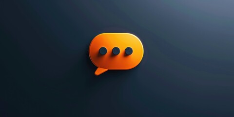 A bright orange speech bubble on a dark blue background, ideal for use in illustrations, designs and digital art