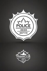 a vector illustration of a police badge, military, law enforcement, military, black and white,  Emblem, Shield, Insignia, Officer, Authority, Security, Protection, Honor, Duty, Symbol, Justice