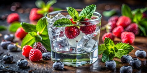 Refreshing Summer Drink With Berries And Mint