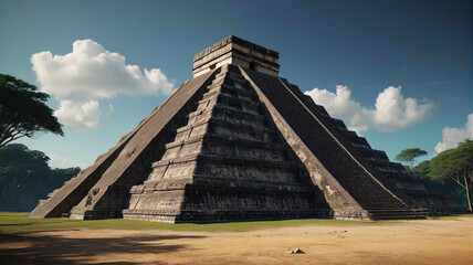 Intriguing civilization of ancient Maya, known for their impressive pyramids and advanced calendar system, Generative AI