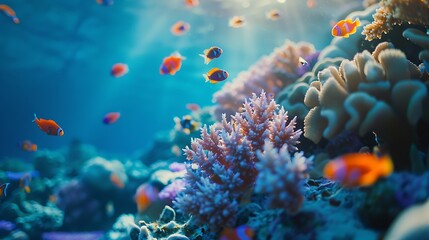 Fototapeta premium Underwater world Coral fishes of Red sea Egypt : Generative AI