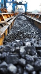 A train car is filled with coal