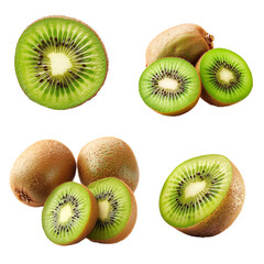 Fototapeta premium set kiwi isolated on trasparent background 