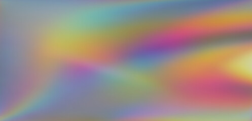 Abstract vibrant blurred background in holographic  colors.