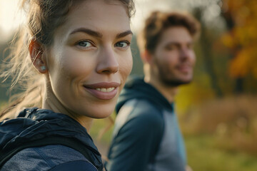 Fototapeta premium Determined jogger having daily everyday running relaxation sports person, Generative AI