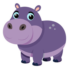 Hippo vector illustration, cute animal vector illustration, Hippo illustration vector, cute Hippo cartoon illustration