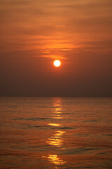 Sun Sky with Clouds Beach Landscape.