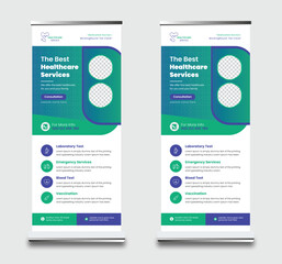 Medical rollup banner. Standee Style, Healthcare and medical roll up banner 