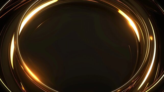 Luxury gold title border background Black abstract text banner Blank vip backdrop with golden frame Copy space for casino royal or grand hotel logo : Generative AI