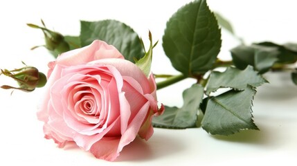 Fresh single pink rose