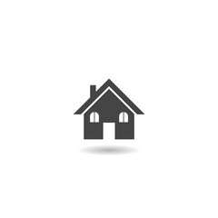 House home sign icon with shadow