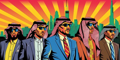 Obraz premium Modern and Traditional Business Attire in Pop Art