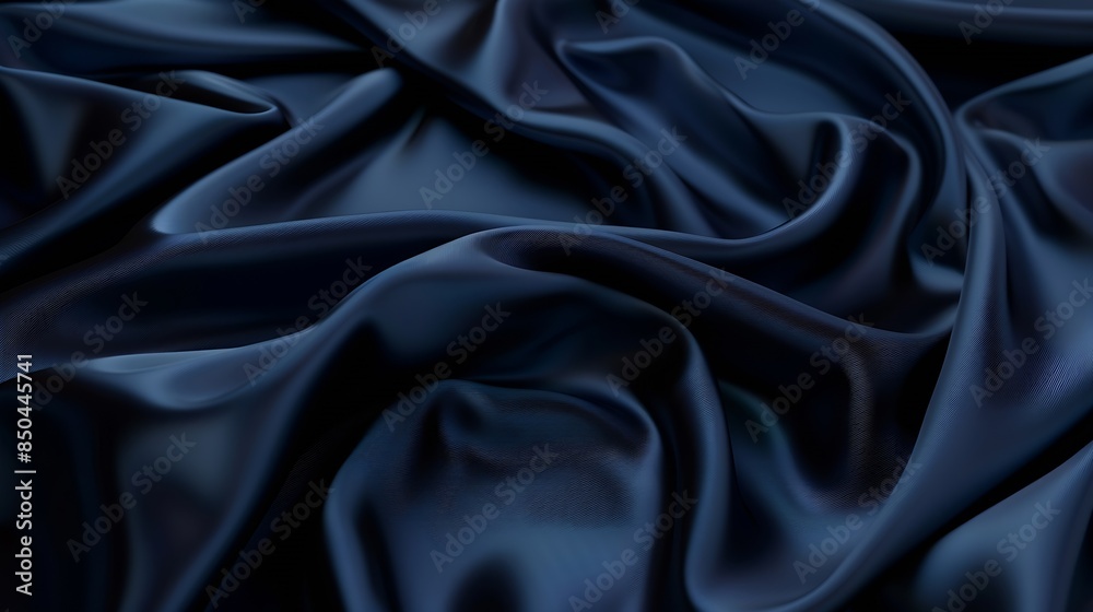 Aufkleber abstract dark background silk satin fabric navy blue color elegant background with space for design 