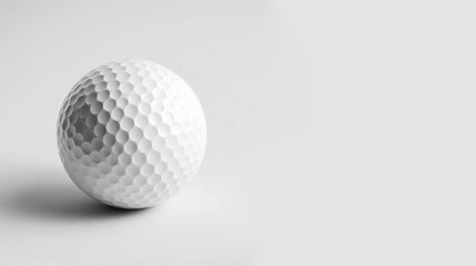 Close up of a golf ball isolated on white background