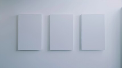 blank paper frames on white wall : Generative AI