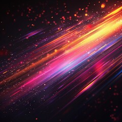 Fototapeta premium 闇夜に舞う虹色の光線背景