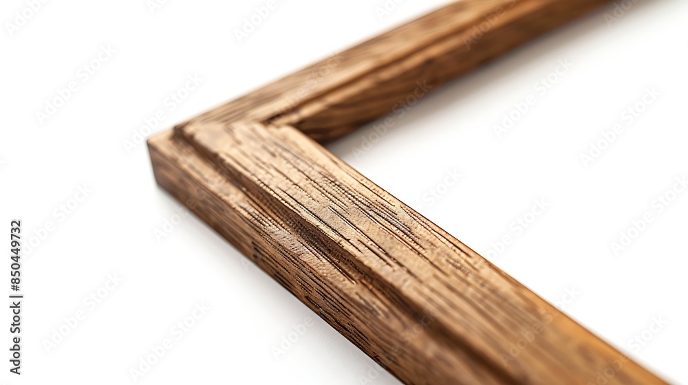 Poster wooden frame for painting or picture on white background with clipping path : generative ai
