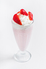 strawberry milkshake with whipped cream