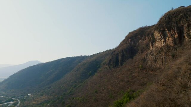 Mountainous Landscape Of Cerro de la Mesa Natural Park In Tamazula de Gordiano, Jalisco, Mexico. drone shot