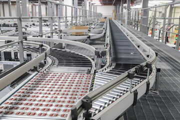 conveyor belt in a modern production line
