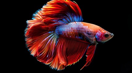 Fototapeta premium Multi color Siamese fighting fish Rosetail fighting fish splendens,on nature background with clipping path