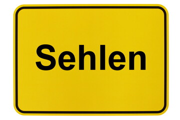 Illustration eines Ortsschildes der Gemeinde Sehlen in Mecklenburg-Vorpommern