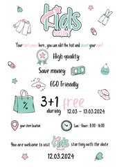 Flyer design for kids clothes 