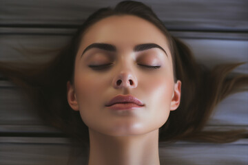 Luxury spa salon resort person have beauty relaxing procedure, Generative AI illustration picture