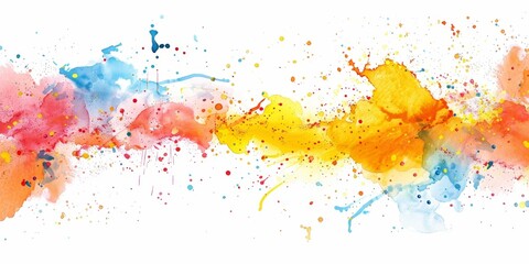Obraz premium Abstract Watercolor Explosion of Color, a Vibrant and Dynamic Background. This captivating abstract watercolor painting showcases a dynamic explosion of color against a pristine white background，choic